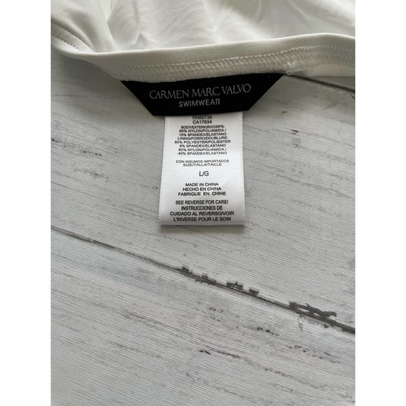 Women's Carmen Marc Valvo 4Twisted Ties High Waist Bikini Swim Bottom white L - Picture 7 of 8